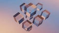 Abstract Arrangement of Translucent Cubes with Soft Lighting geometric transparent Royalty Free Stock Photo