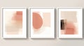 Abstract Arrangements Frames Textures Posters Terracotta Blush Pink Ivory Beige Watercolor Illustration and Gold Element AI