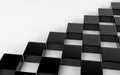 Abstract array of shinny black cubes on white background with space for text. 3d render Royalty Free Stock Photo