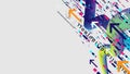 Abstract arrow and binary computer background. Digital network communication. Transfer big data Royalty Free Stock Photo