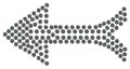 Abstract arrow icon made of gray dots pointing left in a mosaic style Royalty Free Stock Photo