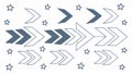 Abstract Arrow and Line Patterns Collection, vector design Generative AI Royalty Free Stock Photo