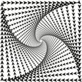 Abstract arrow pattern. Dynamic spiral rotation. Geometric element Vector. Optical illusion background Royalty Free Stock Photo