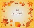 Abstract art autumn background with vector maple leaves. Royalty Free Stock Photo