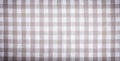 Beige checkered tablecloth, textile, kitchen, vintage, background, linen fabric, white, brown Royalty Free Stock Photo