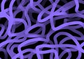 Abstract art background black color with wavy swirl purple lines. Backdrop with curve violet ribbon. Wave pattern