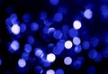 Blue blurred bokeh background, bright, white and blue circles, abstract, holiday, night Royalty Free Stock Photo