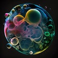 Abstract art background with colourful bubbles and splashes as alcohol ink.