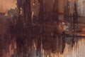 Abstract art background dark brown colors. Watercolor painting on canvas Royalty Free Stock Photo