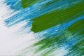 Abstract art background green and blue colors. Watercolor painting on canvas with strokes and splash Royalty Free Stock Photo