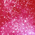 Red shiny background for lovers, blurred hearts bokeh, heart, holiday, romance, glitter, Valentine`s day, garden background, pink Royalty Free Stock Photo