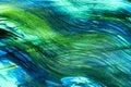 Abstract art background navy blue and green colors. Watercolor painting on canvas with turquoise strokes and splash Royalty Free Stock Photo