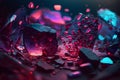 Abstract art background with part of surreal ruby gemstone crystal with prism reflection in fractal triangles structure Royalty Free Stock Photo