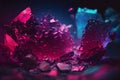 Abstract art background with part of surreal ruby gemstone crystal with prism reflection in fractal triangles structure Royalty Free Stock Photo