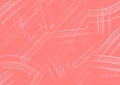 Abstract art background pink color with wavy white lines. Rose shabby scratched pattern backdrop