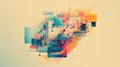Abstract art of binary code and digital waves in colorful vibrant colors. AIG53F. Royalty Free Stock Photo