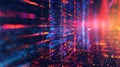 Abstract art of binary code and digital waves in colorful vibrant colors. AIG53F. Royalty Free Stock Photo