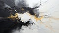 Abstract Art Black with White Blizard Line in Middle Oil Painting Background Royalty Free Stock Photo