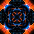 Abstract Art Blue Orange Flower Digital Collage Texture. Royalty Free Stock Photo