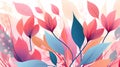 Abstract art botanical pink background. Luxury wallpaper and banner