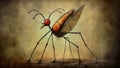 Mosquito abstract art brut animal character Royalty Free Stock Photo