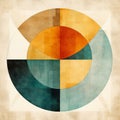 Abstract Circle Shaped Object: Vintage Poster Style Art With Symbolism