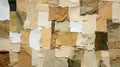 Abstract Art Collage Earthy Expressionism With Flannel And Sticky Notes Royalty Free Stock Photo