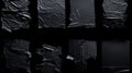 Abstract Art Collage: Ripped Velvet Pieces On Black Background Royalty Free Stock Photo