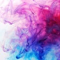 Abstract art color blue and pink smoke on a white background. Royalty Free Stock Photo