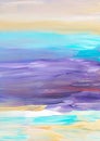 Abstract art colorful background. Hand drawn oil painting. Yellow, purple, blue, white textured brush strokes of paint on paper Royalty Free Stock Photo