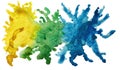 Abstract art of colorful bright ink and watercolor textures on white paper Royalty Free Stock Photo