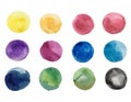 Abstract art of colorful bright ink and watercolor textures on white paper Royalty Free Stock Photo