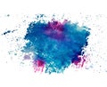 Abstract art of colorful bright ink and watercolor textures on white paper Royalty Free Stock Photo