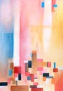 Abstract acrylic painting with colorful geometric shapes Royalty Free Stock Photo