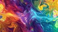 Abstract Art of Colorful Paint Swirling and Blending in Clear Water Royalty Free Stock Photo