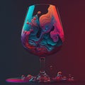 Abstract Art with a Crystal Goblet,Concept Art, Modern Art, AI Generated