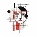Abstract Art Deco Women\'s Head: Modern Fashion Illustration