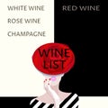 Abstract art design wine list