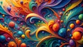 Abstract Art Exploring Color and Form through Dynamic Shapes and Hues AI Generated