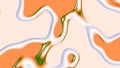 Abstract art features peach green white flowing shapes