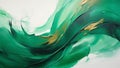 Vibrant Emerald Green and Copper Abstract Brush Strokes