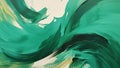 Vibrant Emerald Green and Copper Abstract Brush Strokes