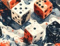 Dice Abstract Art - A Colorful Game of Chance Royalty Free Stock Photo