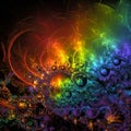 Abstract art featuring a vibrant array of colors transitioning smoothly from red Royalty Free Stock Photo