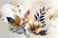 Abstract art floral background in pastel golden colors. Royalty Free Stock Photo