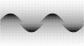 Abstract art geometric background with black halftone dots. Optical illusion with waves and transition