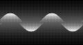 Abstract art geometric background with white halftone dots. Optical illusion with waves and transition