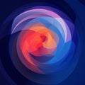 Abstract art geometric swirl background - dark blue, purple, orange and ultra violet colored Royalty Free Stock Photo