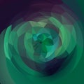 Abstract art geometric swirl background - emerald green and purple colored