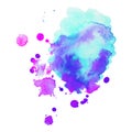 Abstract art hand paint isolated Watercolor stain on white background. Watercolor banner